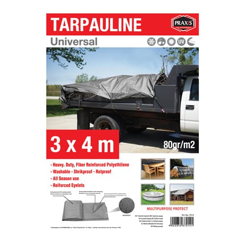 Zastitna cerada-tarpaulin 3x4m 80gr PRAXIS - 70104