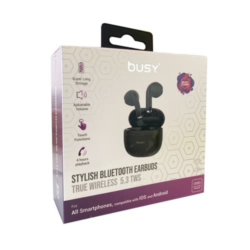 Busy Bluetooth Earbuds 5.3 TWS crne-51048