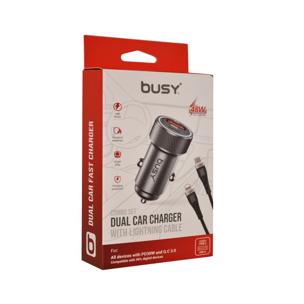 Busy dvostruki punjač za auto Lightning-51065