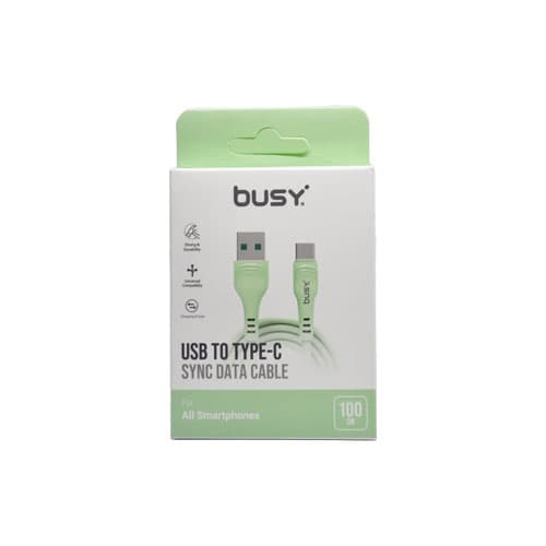 Busy kabal TIP C USB zeleni-51070