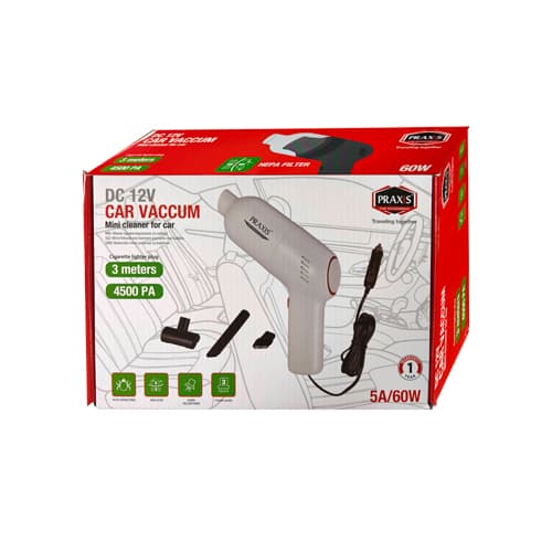 Usisivac za auto DC 12V 5A/60W 3m PRAXIS - 074087