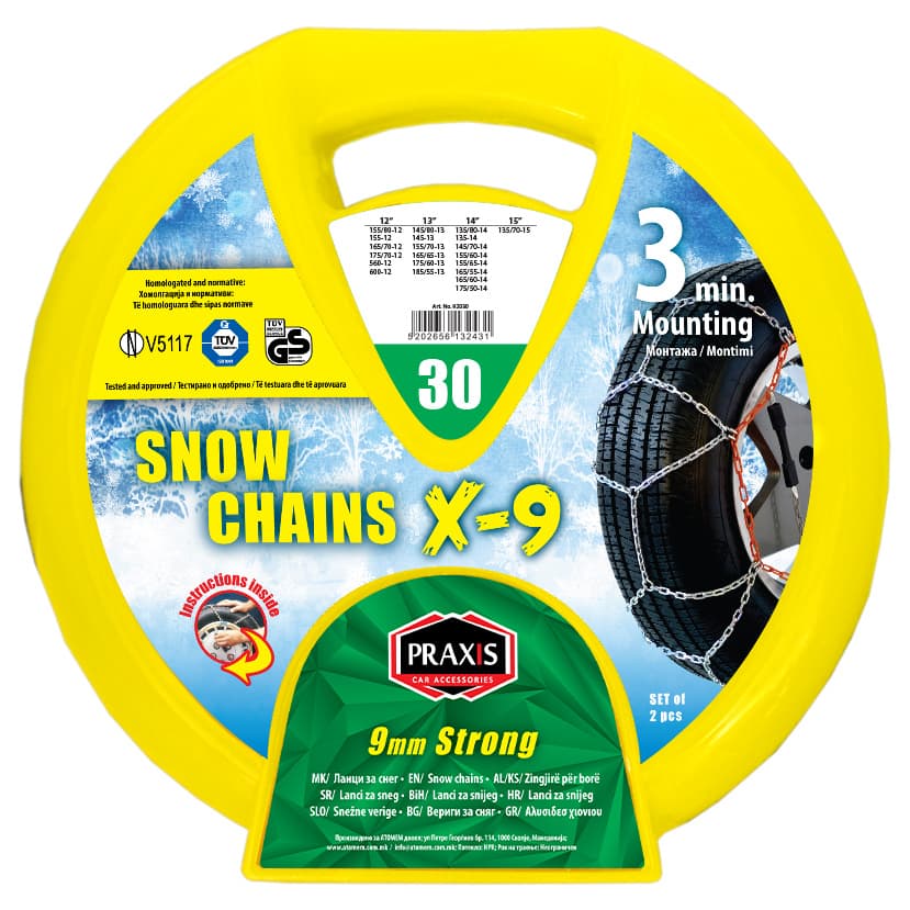 Lanci za sneg PRAKSIS 9mm - tip - 100 92100