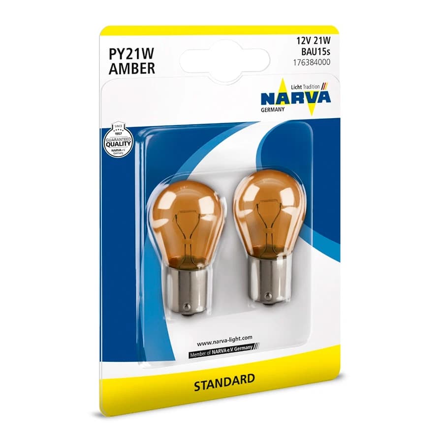 Narva Sijalica PY21W AMBER 12V  176388 Standard Pack B2