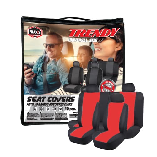 Navlake za sedise univerzalna TRENDI, crvena PRAXIS - 456462