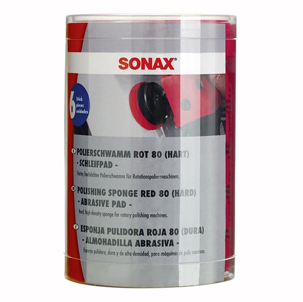 Sundjer za poliranje – crveni 80 (tvrdi), pakovanje 6 kom. SONAX - 493700